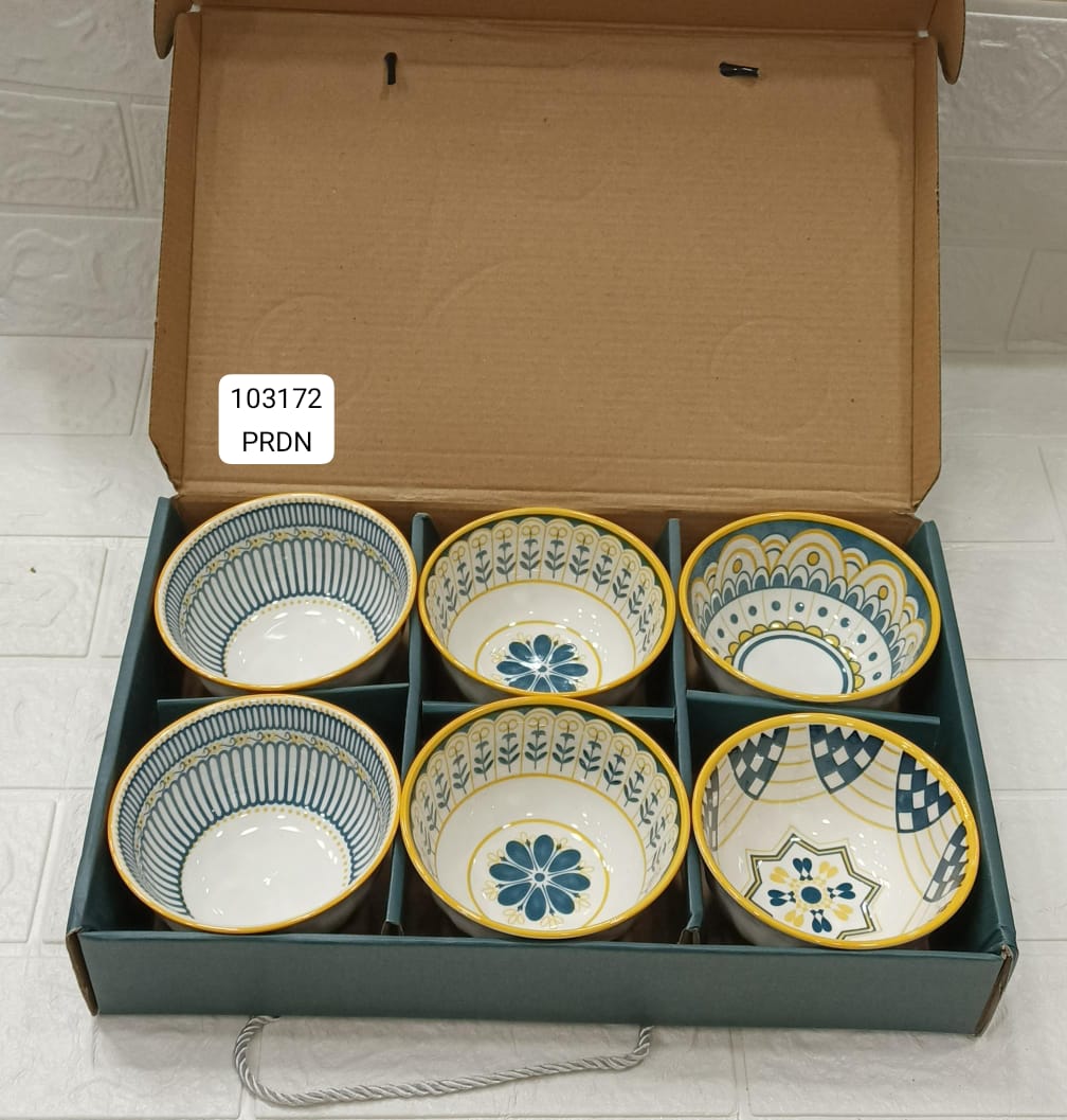 Set of 6 Ceramic Serving Bowls, Japanese Ceramic Rice Bowl, Dinnerware Bowls Gift Set, Floral Ceramic Bowl Set Set of 6 Ceramic Serving Bowls, Japanese Ceramic Rice Bowl, Dinnerware Bowls Gift Set, Floral Ceramic Bowl Set